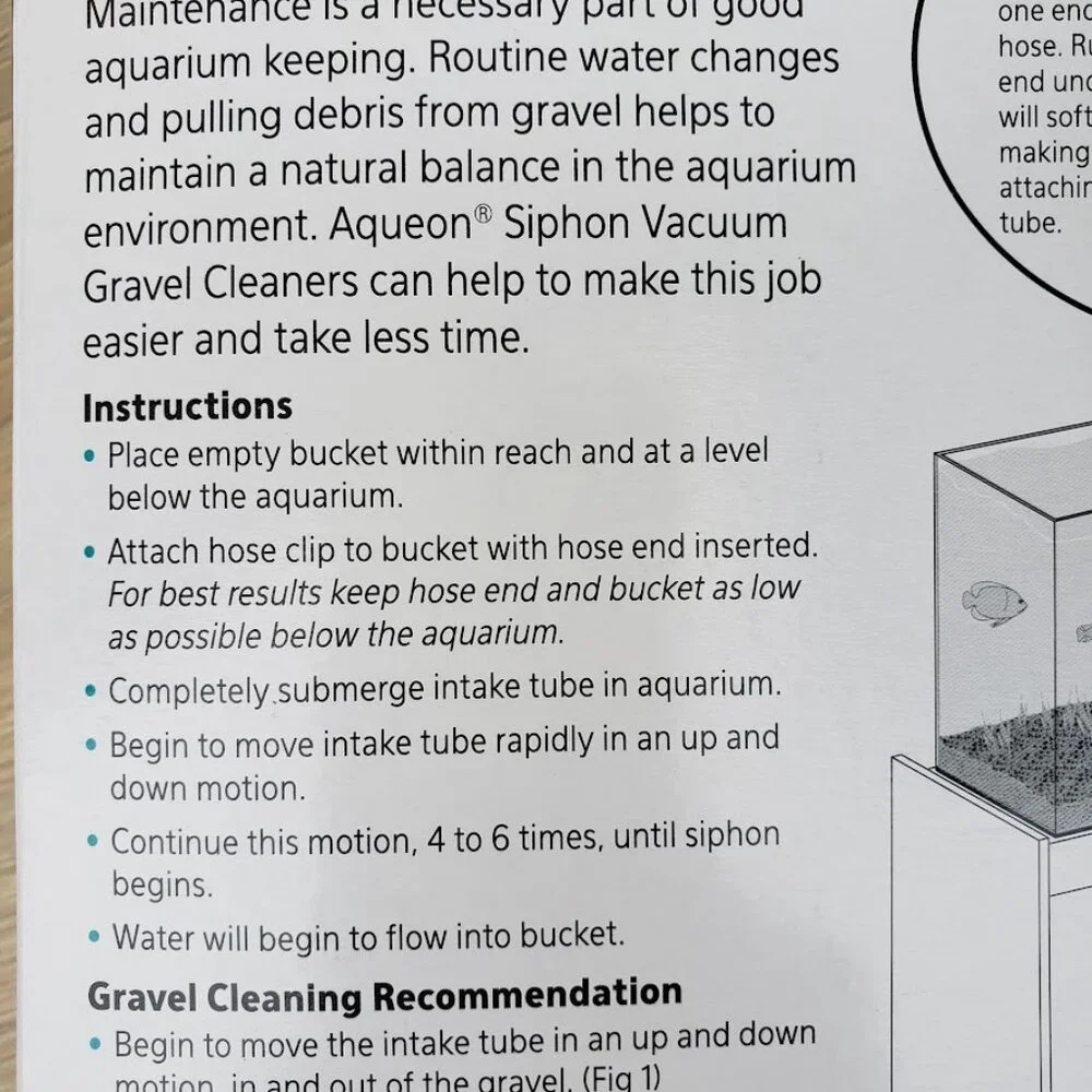 New Aqueon Aquarium Fish Tank Siphon Vacuum Gravel Cleaner Hand Syphon Pump Hose